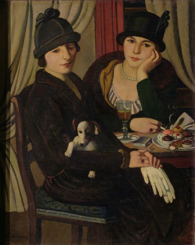 Frauen in einem Café, ca. 1924 von Pietro Marussig